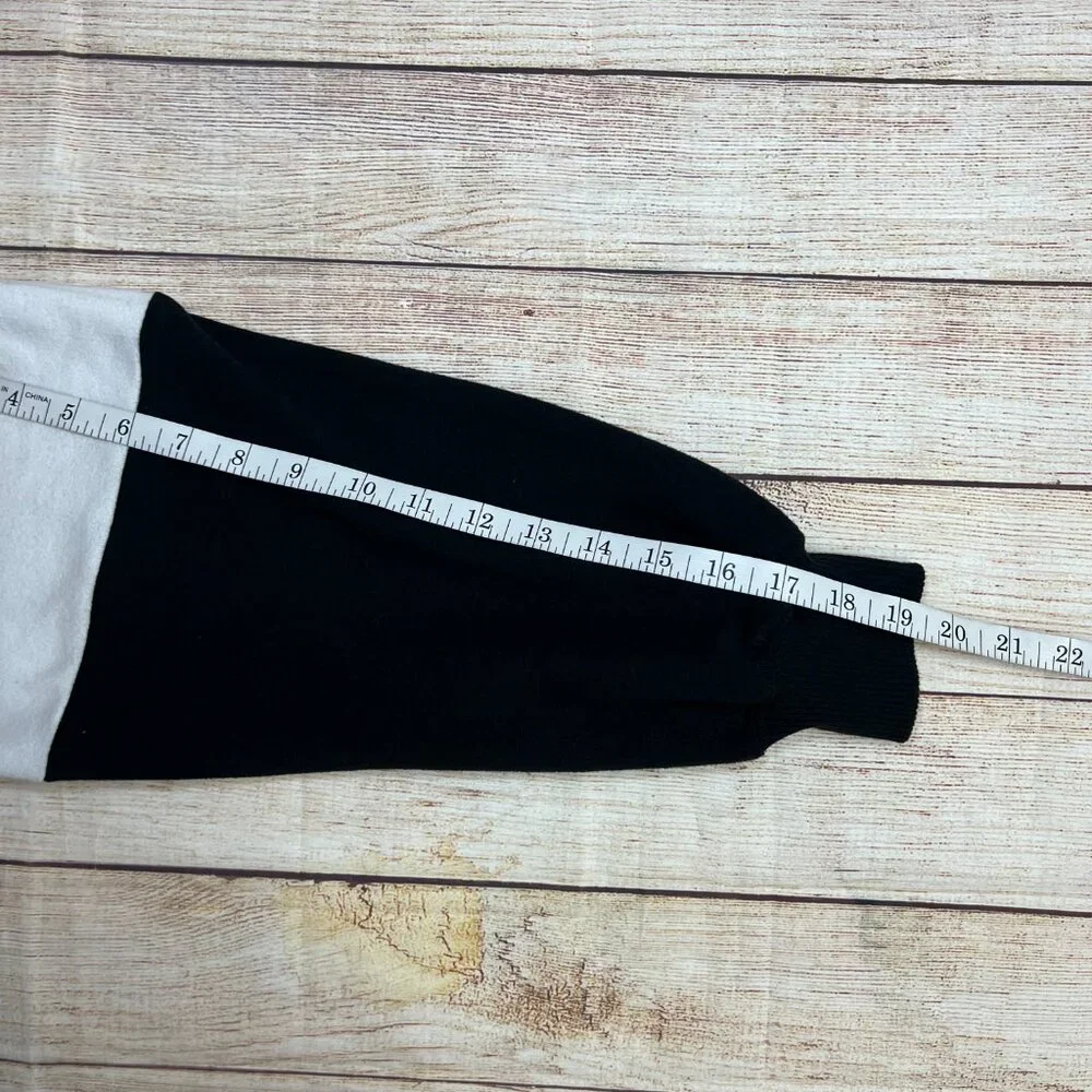 Hollister Gray Black White Colorblock Crop‎ Sweatshirt Mock Neck Womens Small